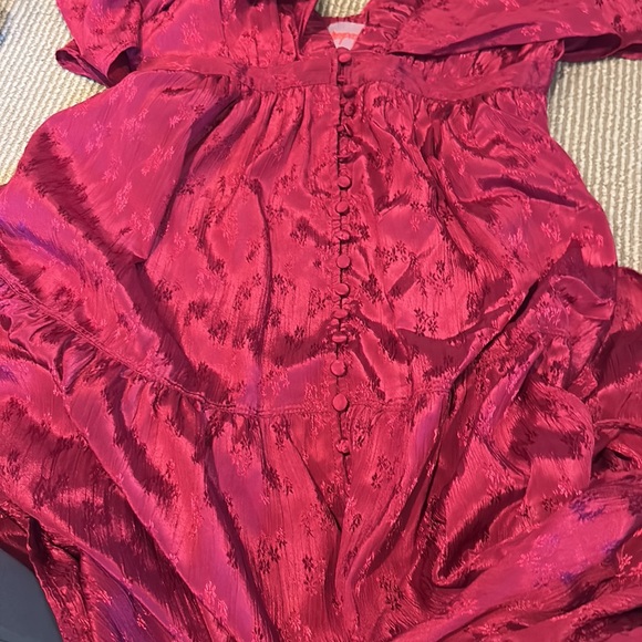 NWT FREE PEOPLE cha cha silky maroon maxi dress size medium - Picture 11 of 15